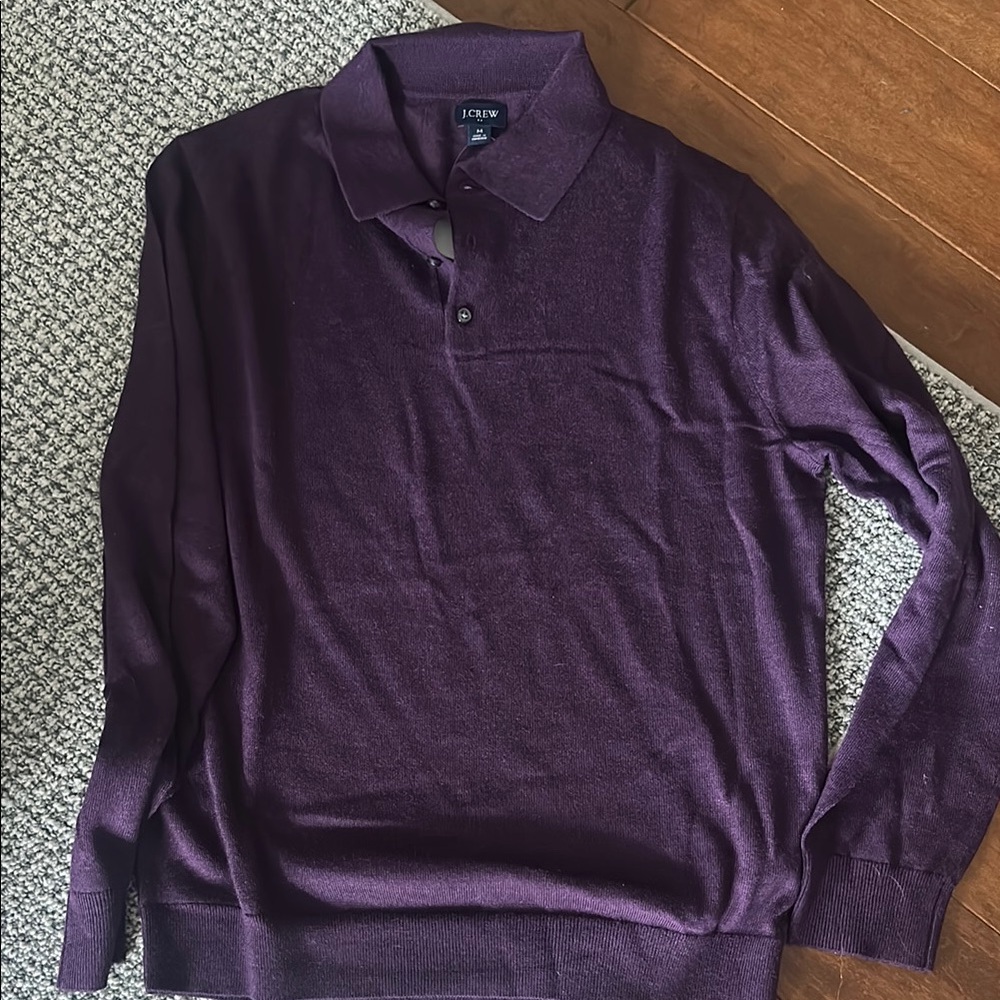 J. Crew Men's Merino wool-blend sweater-polo, size M